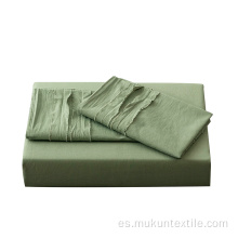 Conjunto de ropa de cama de tela de acosado de pila sólida